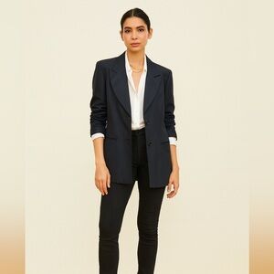 Madison Gray VINTAGE 100% silk Elegant Black two button Blazer. EUC size 8